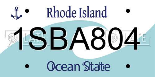 1SBA804 Rhode Island License Plate