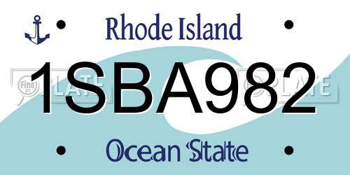 1SBA982 Rhode Island License Plate