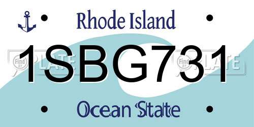 1SBG731 Rhode Island License Plate