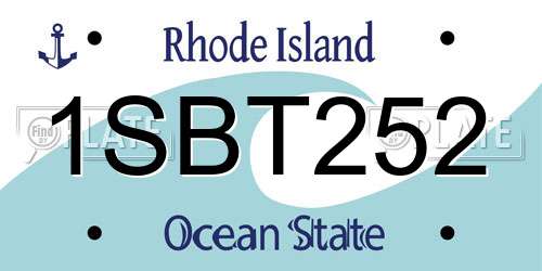 1SBT252 Rhode Island License Plate