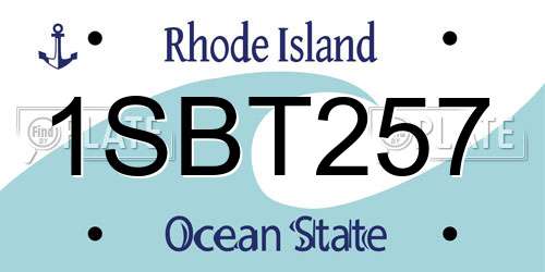 1SBT257 Rhode Island License Plate