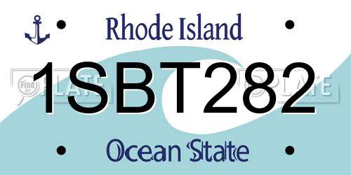 1SBT282 Rhode Island License Plate