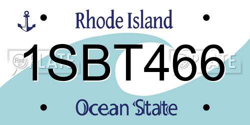 1SBT466 Rhode Island License Plate