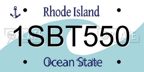 1SBT550 Rhode Island License Plate