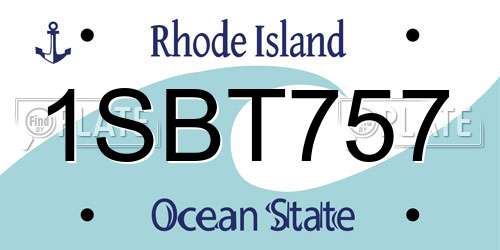 1SBT757 Rhode Island License Plate
