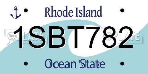 1SBT782 Rhode Island License Plate