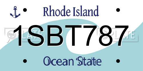 1SBT787 Rhode Island License Plate