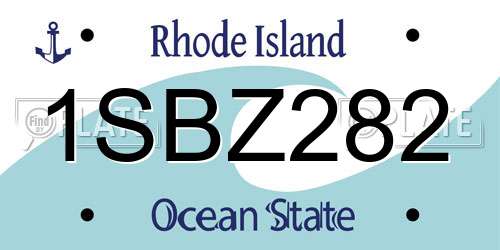 1SBZ282 Rhode Island License Plate