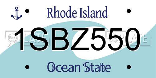 1SBZ550 Rhode Island License Plate