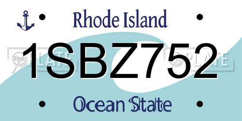 1SBZ752 Rhode Island License Plate