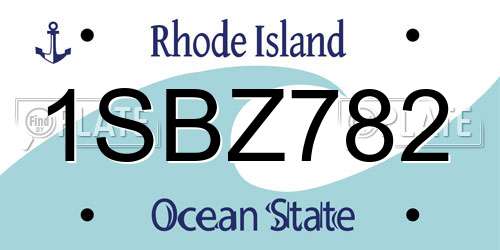 1SBZ782 Rhode Island License Plate