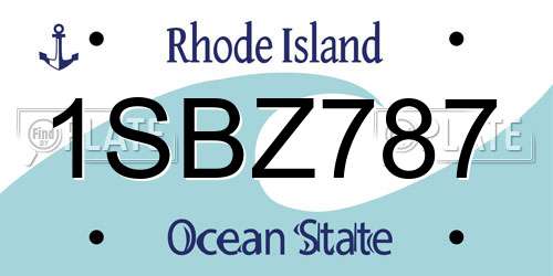 1SBZ787 Rhode Island License Plate
