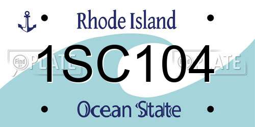 1SC104 Rhode Island License Plate