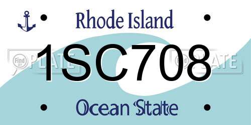 1SC708 Rhode Island License Plate