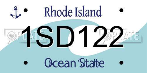 1SD122 Rhode Island License Plate