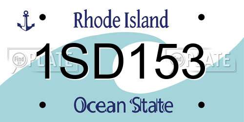 1SD153 Rhode Island License Plate