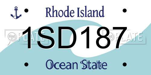 1SD187 Rhode Island License Plate