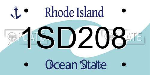 1SD208 Rhode Island License Plate