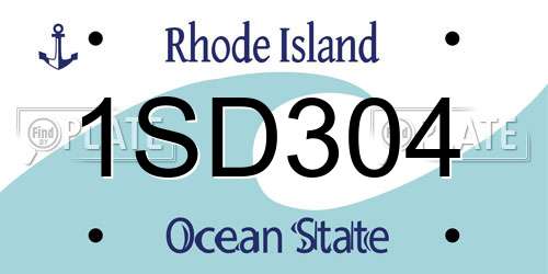 1SD304 Rhode Island License Plate