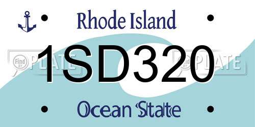 1SD320 Rhode Island License Plate