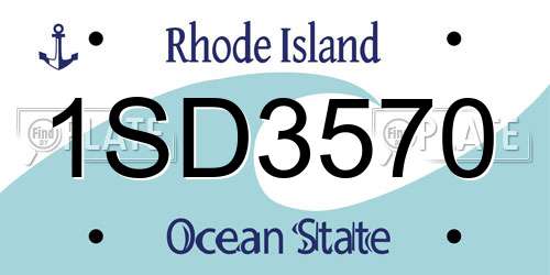 1SD3570 Rhode Island License Plate