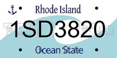 1SD3820 Rhode Island License Plate