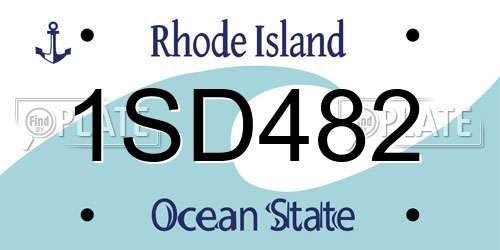 1SD482 Rhode Island License Plate