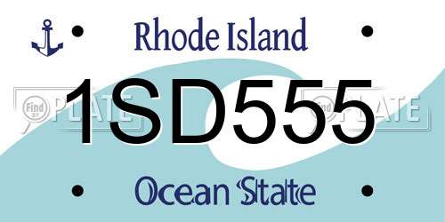 1SD555 Rhode Island License Plate