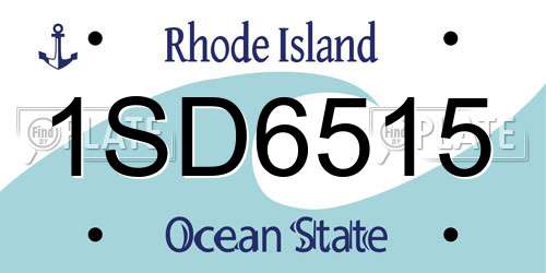 1SD6515 Rhode Island License Plate