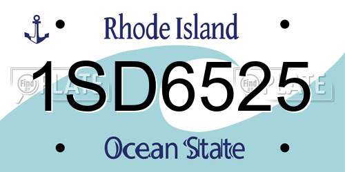 1SD6525 Rhode Island License Plate