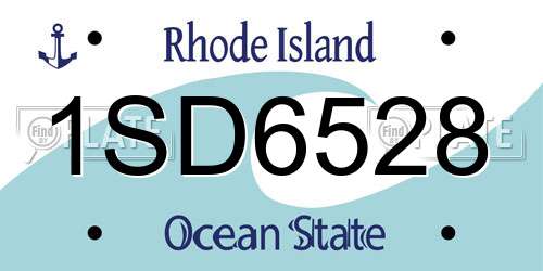 1SD6528 Rhode Island License Plate