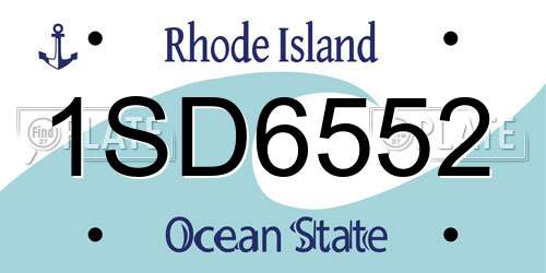 1SD6552 Rhode Island License Plate
