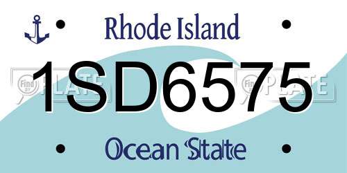 1SD6575 Rhode Island License Plate
