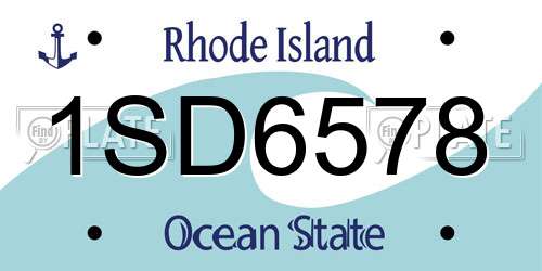 1SD6578 Rhode Island License Plate