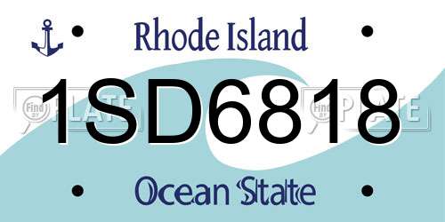 1SD6818 Rhode Island License Plate