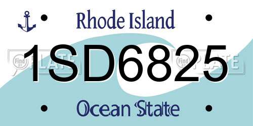 1SD6825 Rhode Island License Plate