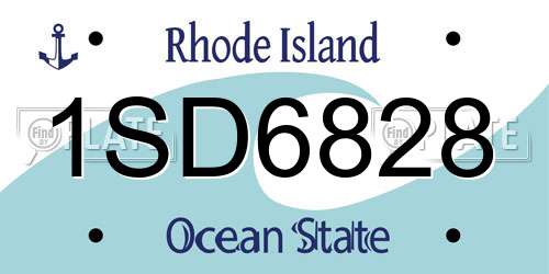1SD6828 Rhode Island License Plate