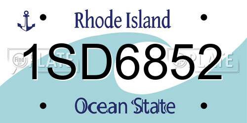 1SD6852 Rhode Island License Plate