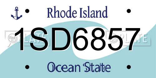 1SD6857 Rhode Island License Plate
