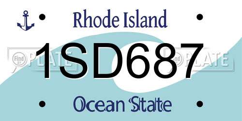 1SD687 Rhode Island License Plate