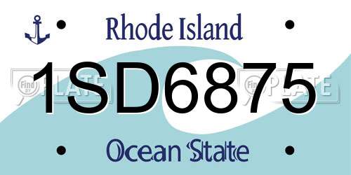 1SD6875 Rhode Island License Plate