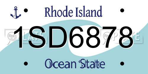 1SD6878 Rhode Island License Plate