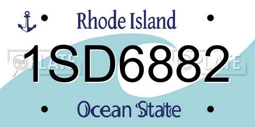 1SD6882 Rhode Island License Plate