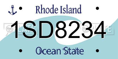 1SD8234 Rhode Island License Plate