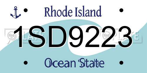 1SD9223 Rhode Island License Plate