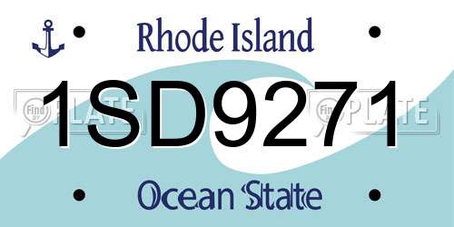 1SD9271 Rhode Island License Plate
