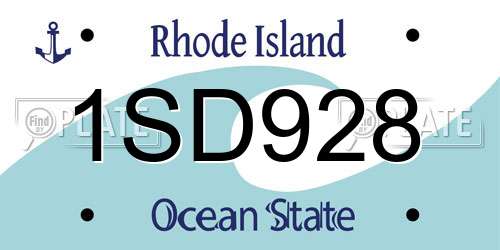 1SD928 Rhode Island License Plate