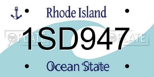 1SD947 Rhode Island License Plate