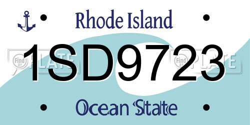 1SD9723 Rhode Island License Plate