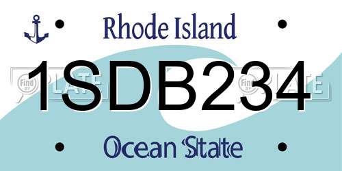 1SDB234 Rhode Island License Plate